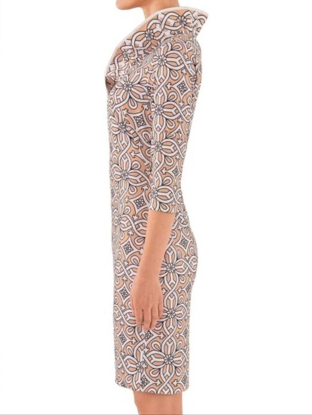 Gretchen Scott Jersey Ruffneck Dress In Piazza Print - Picture 3 of 15